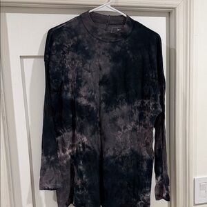 We The Free Black Tie-Dye Long Sleeve Top